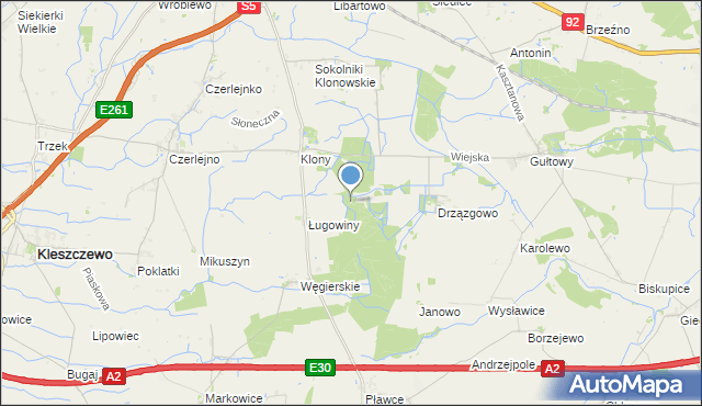 mapa Leśniczówka Drzązgowo, Leśniczówka Drzązgowo na mapie Targeo